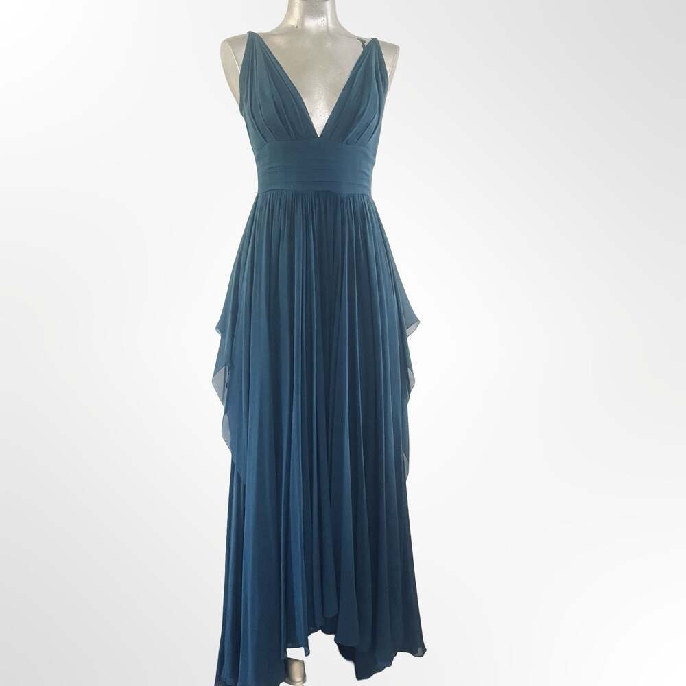 Elie Saab Cobalt silk-chiffon 100% silk - MINT in size S - Picture 3 of 8